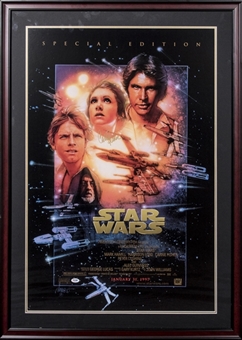 Carrie Fisher Autographed Star Wars 30x43 Framed Poster (PSA/DNA)